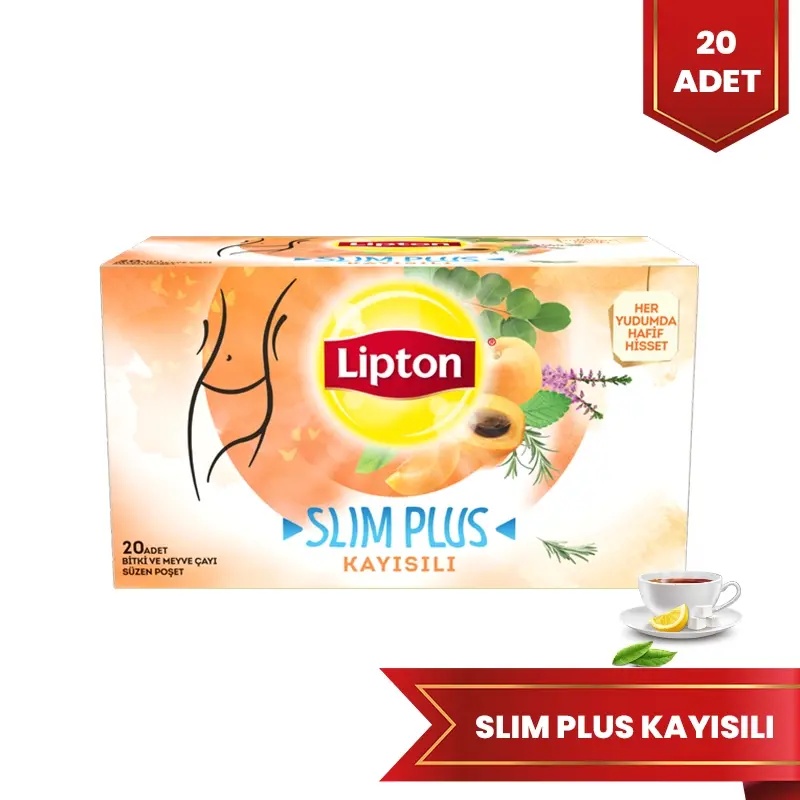 Lipton Slim Plus Kayısılı Bardak Poşet Çay 20'li Bitki Çayı - LİPTON ÇAY