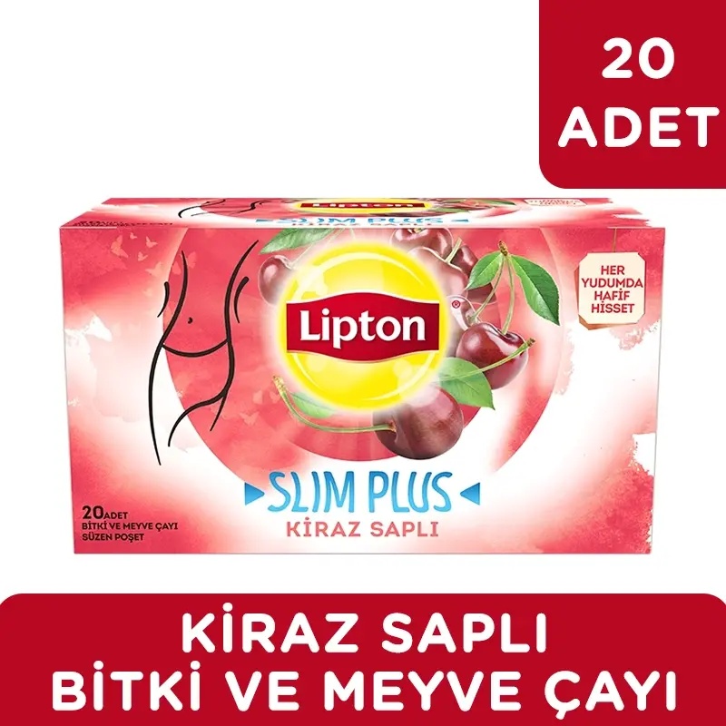 Lipton Slim Plus Kiraz Saplı Bardak Poşet Çay 20'li Bitki Çayı - LİPTON ÇAY (1)