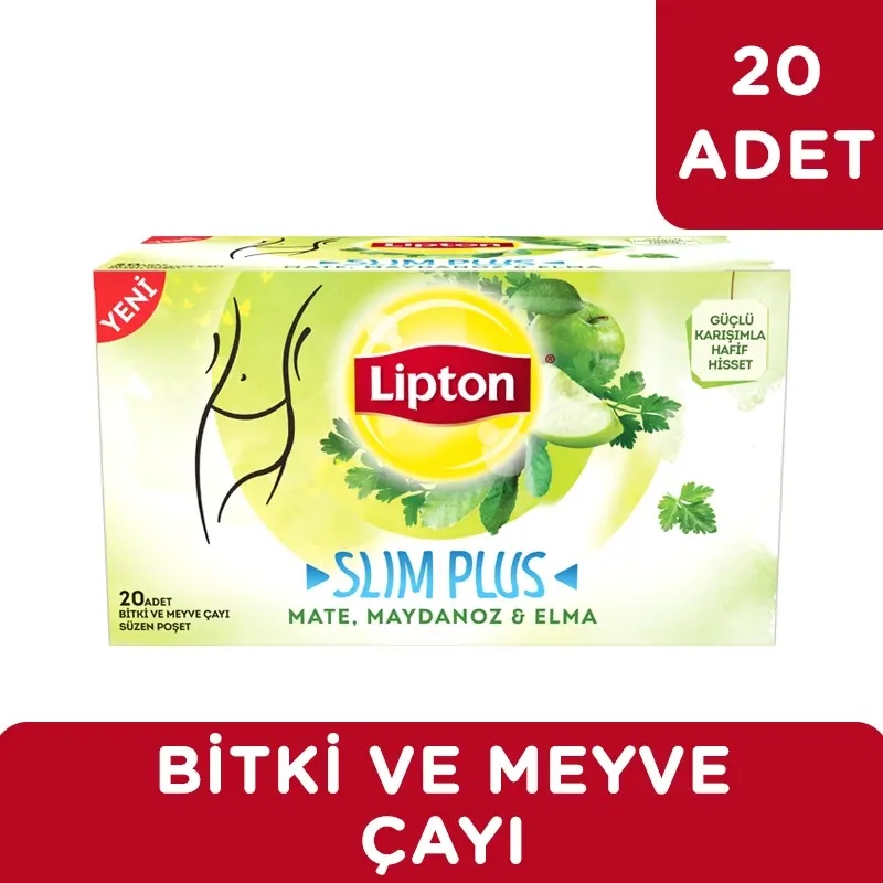 Lipton Slim Plus Mate Maydanoz Elma Bardak Poşet Çay 20'li Bitki Çayı - LİPTON ÇAY (1)