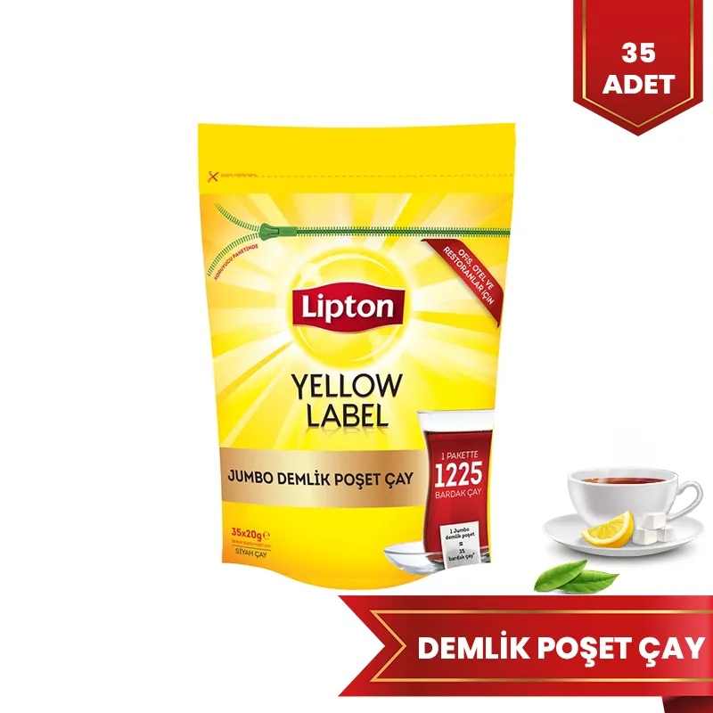 Lipton Yellow Label Jumbo Demlik Poşet Çay 20 Gr x 35 Adet - 1