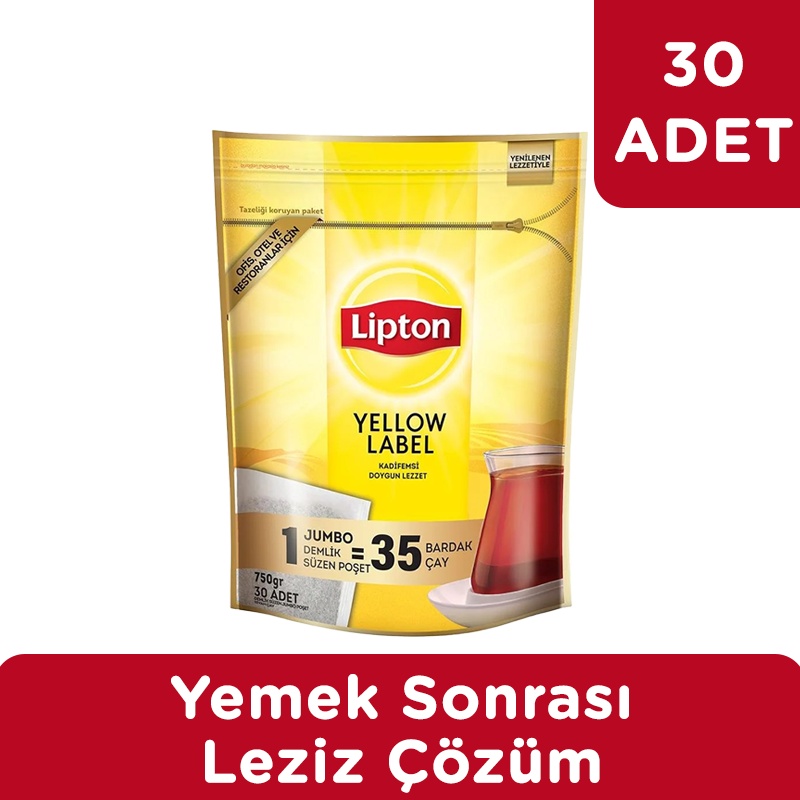 Lipton Yellow Label Jumbo Demlik Poşet Çay 25 Gr x 30 Adet - LİPTON ÇAY (1)