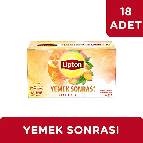 Lipton Yemek Sonrası Nane ve Zencefil Bitki Çayı Karışımı 18 Li - LİPTON ÇAY (1)