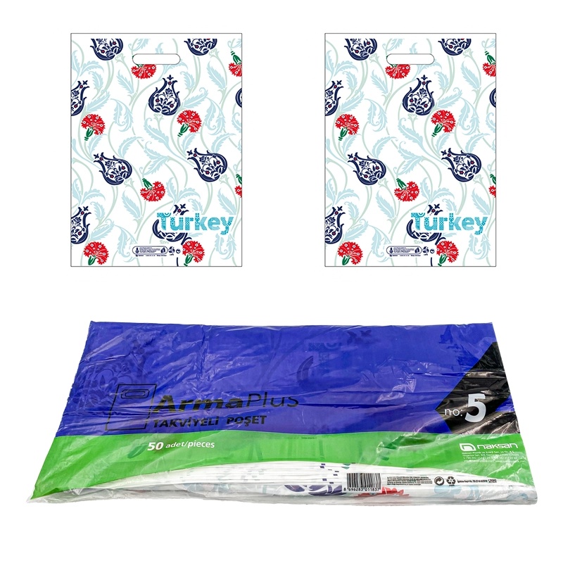 Naksan Takviyeli Poşet Opak Desen Türkiye No 5 50'li - NAKSAN