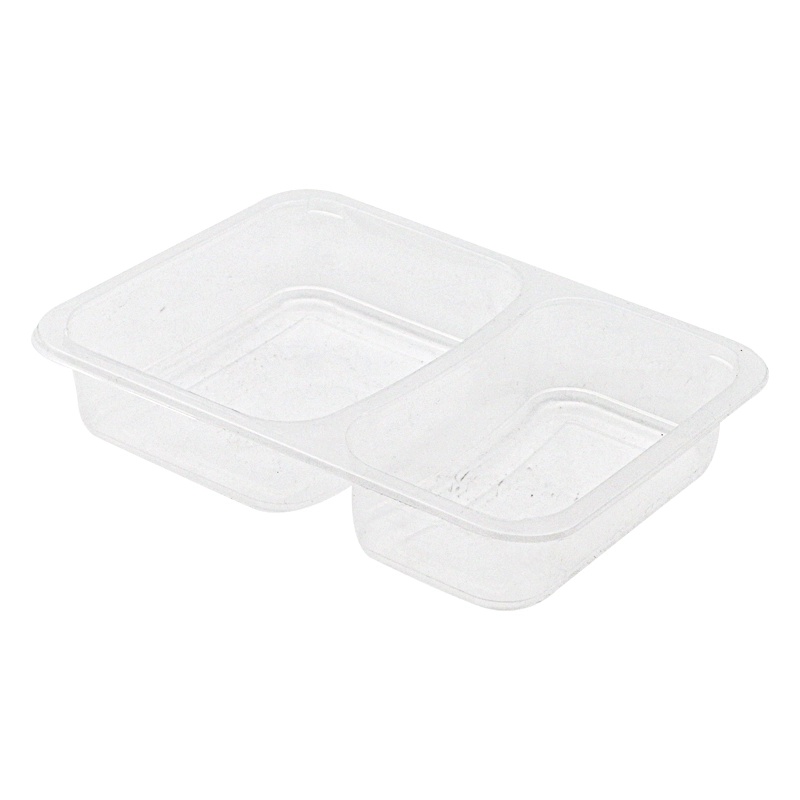 Özge 2 Bölmeli Film Yapıştırmalı Gıda Kabı 400'lü - ÖZGE PLASTİK