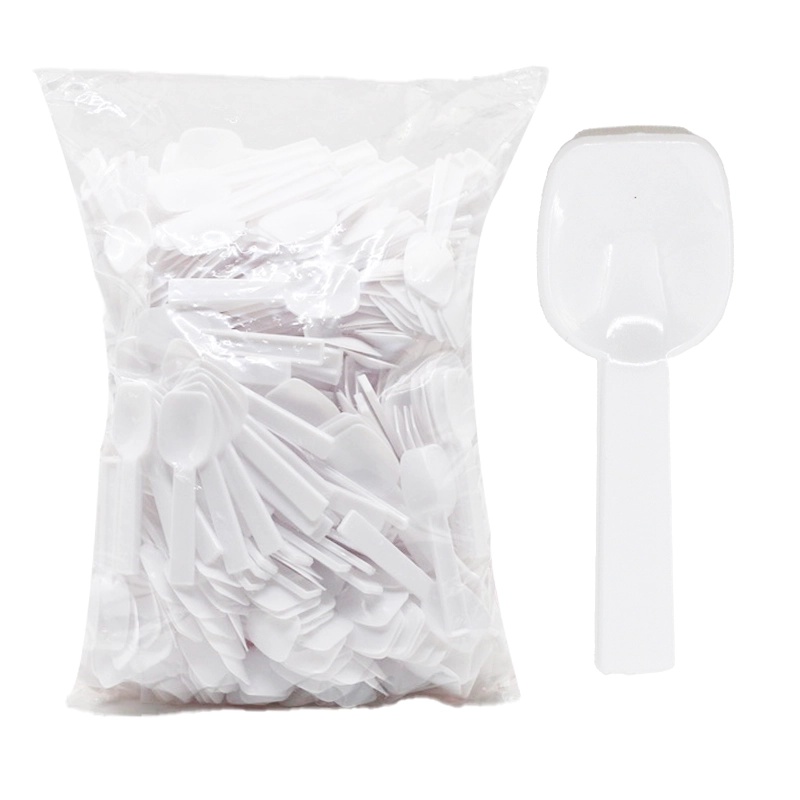 Plastik Panda Kaşığı Beyaz Renk Dondurma Kaşığı 500 Adet - DORİN SARF