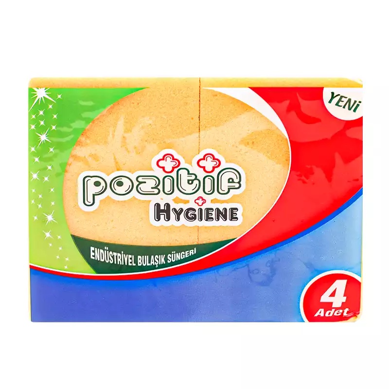 Pozitif Endüstriyel Bulaşık Süngeri Ekonomik 4'lü Paket - POZİTİF