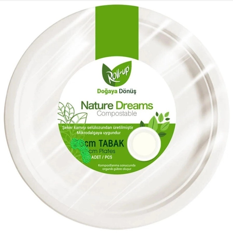 Roll Up Nature Dreams Doğa Dostu Karton Tabak 26 Cm 10'lu - ROLL-UP