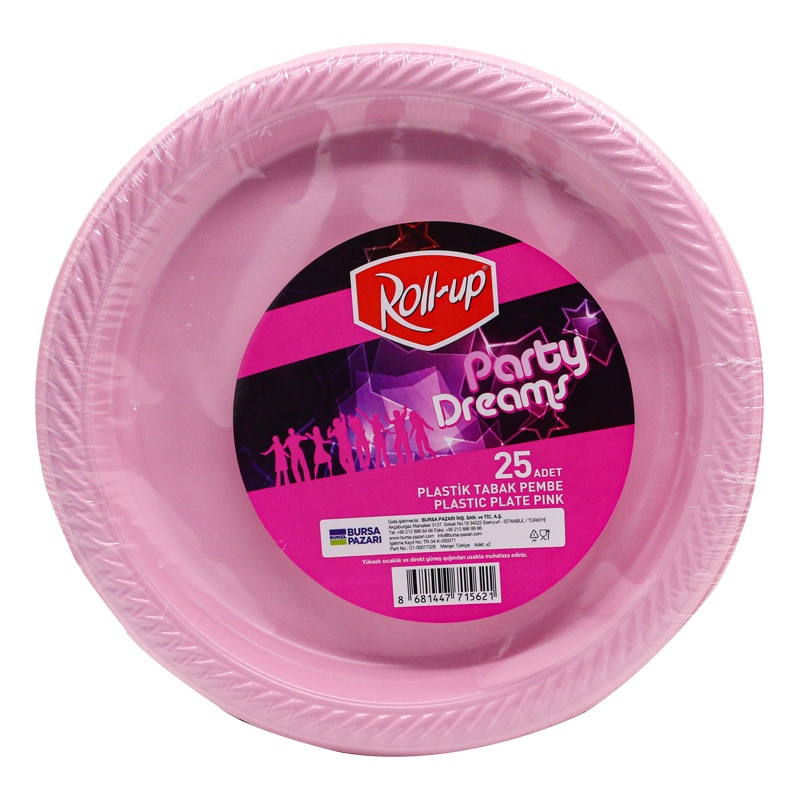 Roll Up Party Dreams Pembe Plastik Tabak 25'li - ROLL-UP