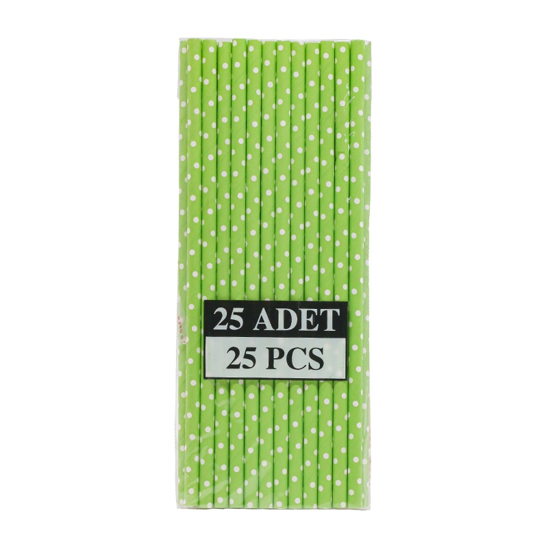 Schotter Desenli Kağıt Pipet 25 Li - DOLPHİN