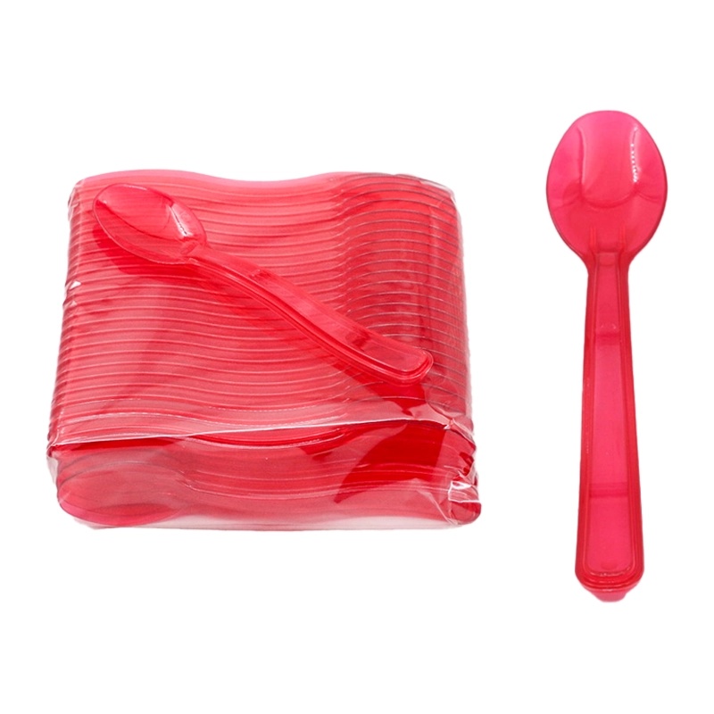 Smart Pack Lüks Dondurma Kaşığı Kırmızı Renk 50' li - SMART PACK