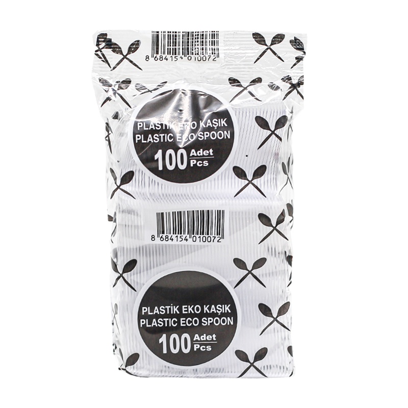 Smart Pack Plastik Ekonomik Kaşık 2,1 Gram Şeffaf 100 Adet - SMART PACK