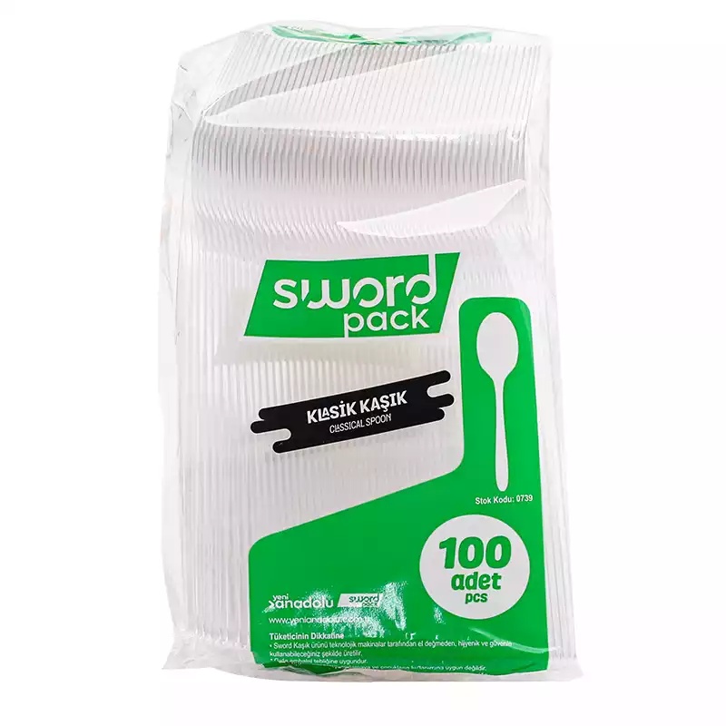 Sword Ekonomik Plastik Kaşık Şeffaf 1,9 Gr 100'lü - SWORD