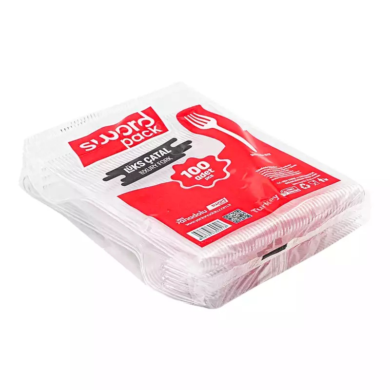 Sword Lüx Plastik Çatal Şeffaf 2,8 Gr 100'lü - SWORD (1)