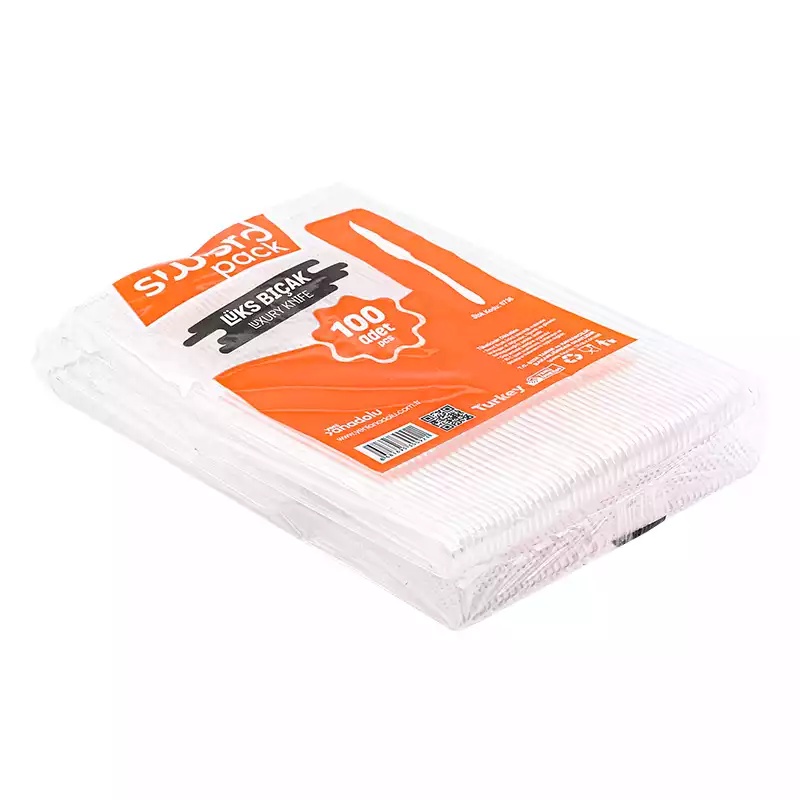 Sword Lüx Şeffaf Plastik Bıçak 2,8 Gr 100'lü - SWORD (1)