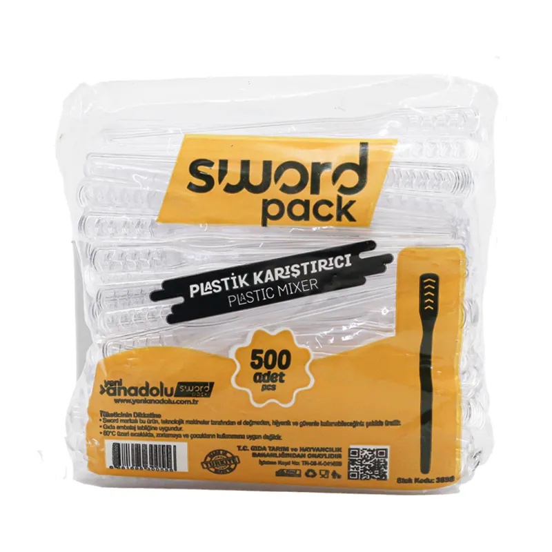 Sword Plastik Karıştırıcı Şefaf 500 Lü Çay Kahve Karıştırıcı - SWORD