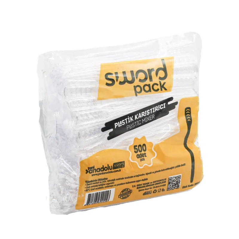 Sword Plastik Karıştırıcı Şefaf 500 Lü Çay Kahve Karıştırıcı - SWORD (1)
