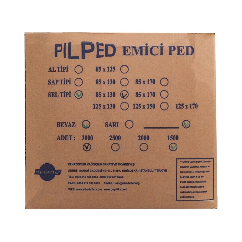 Tavuk Pedi 85x130 Mm Taze Et Tavuk Balık Emici Ped 3000'li - 3