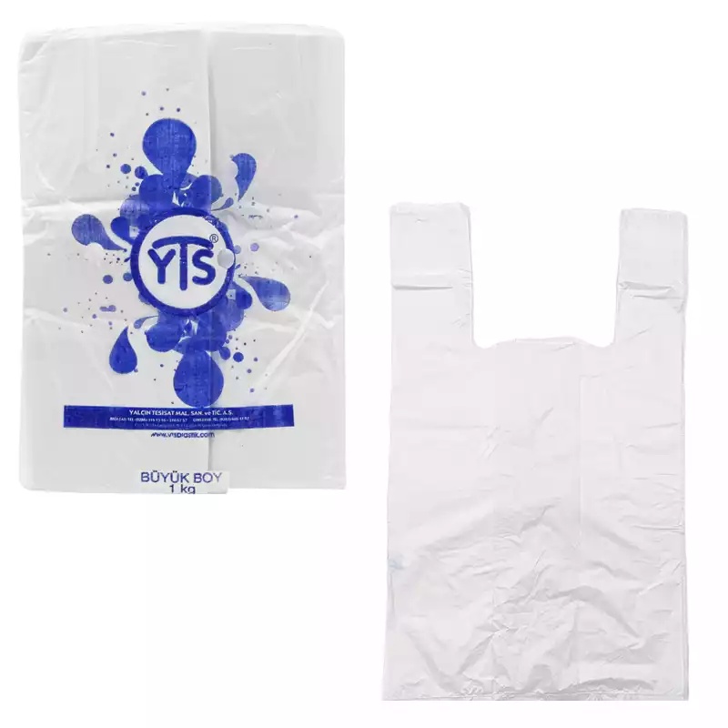 YTS Beyaz Atlet Poşet Büyük Boy 30x60 Hışır Poşet - 1