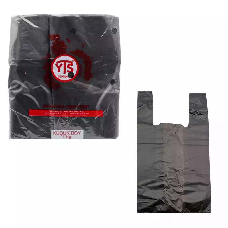 YTS Ekonomik Siyah Atlet Poşet Küçük Boy 24x42 Hışır Poşet - 1