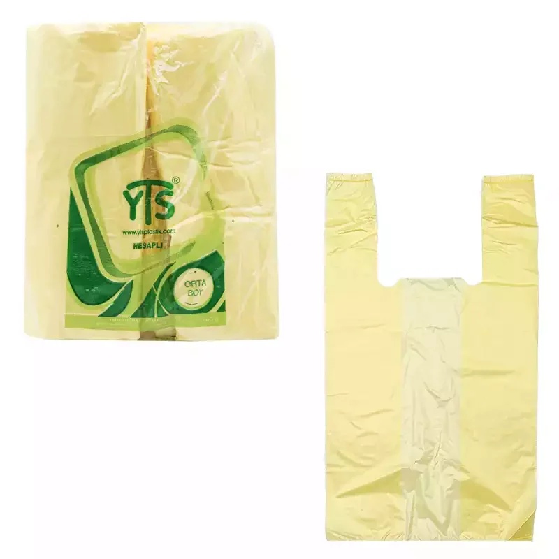 YTS Hesaplı Sarı Atlet Poşet Orta Boy 27x50 Hışır Poşet - 1