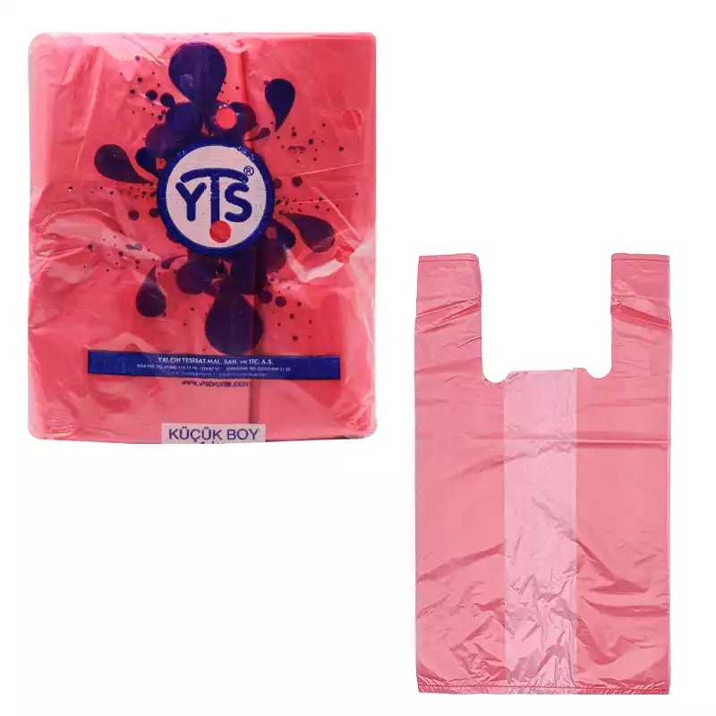 YTS Kırmızı Atlet Poşet Küçük Boy 24x42 Hışır Poşet - 1