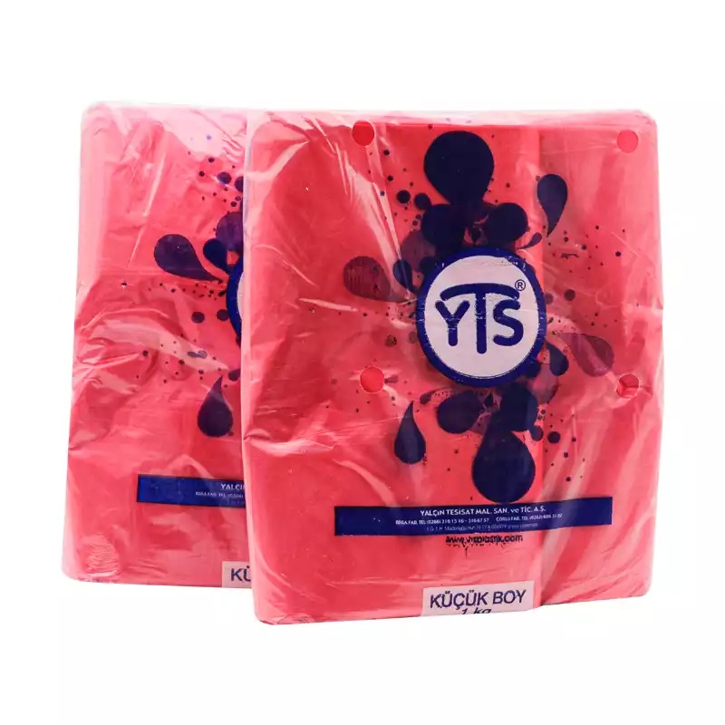 YTS Kırmızı Atlet Poşet Küçük Boy 24x42 Hışır Poşet - 3