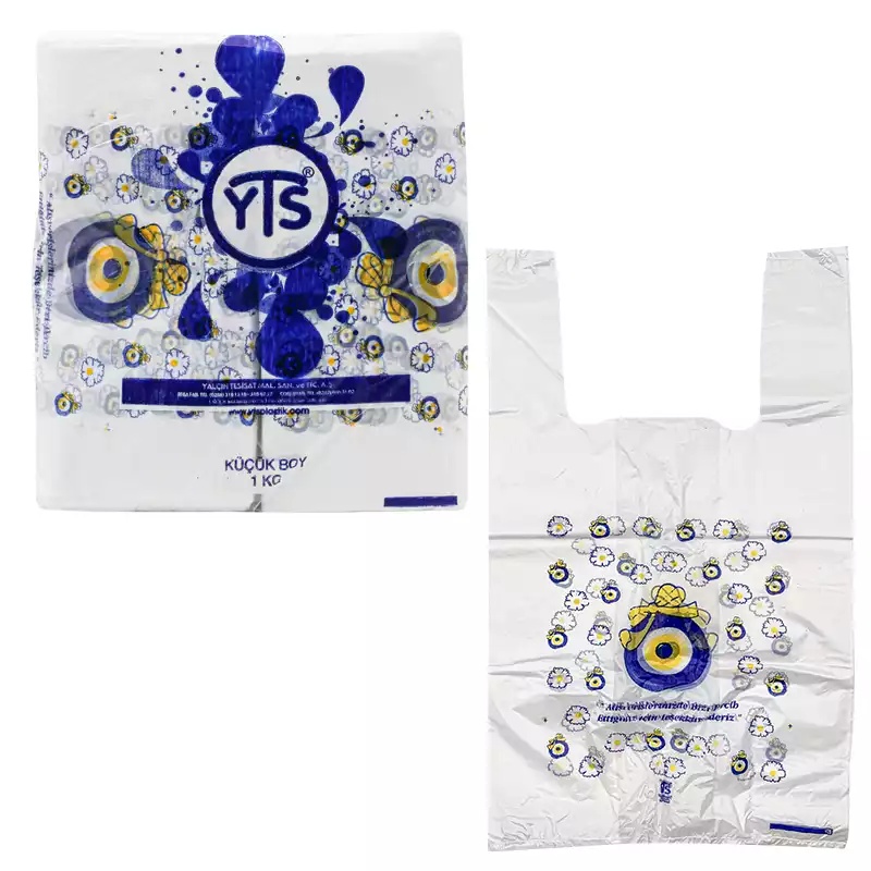 YTS Nazar Boncuk Baskılı Küçük Boy Hışır 24x40 Atlet Poşet - YTS