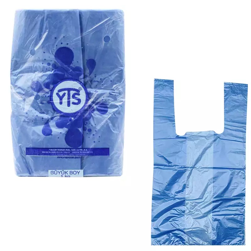 YTS Mavi Atlet Poşet Büyük Boy 30x60 Hışır Poşet - 1