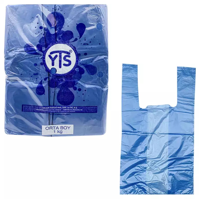 YTS Mavi Atlet Poşet Orta Boy 27x50 Hışır Poşet - 1