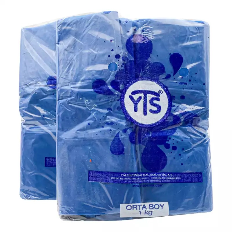 YTS Mavi Atlet Poşet Orta Boy 27x50 Hışır Poşet - 4