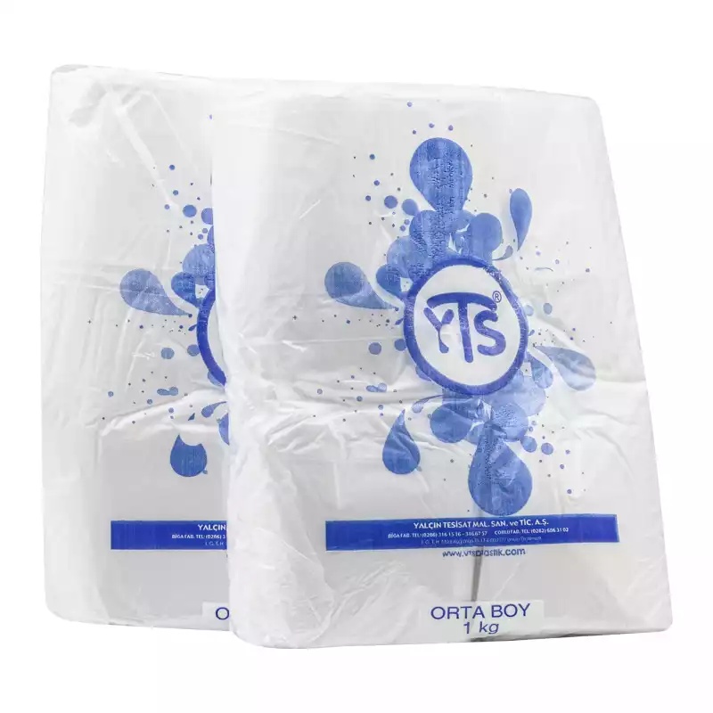 YTS Beyaz Atlet Poşet Orta Boy 27x50 Hışır Poşet - 4