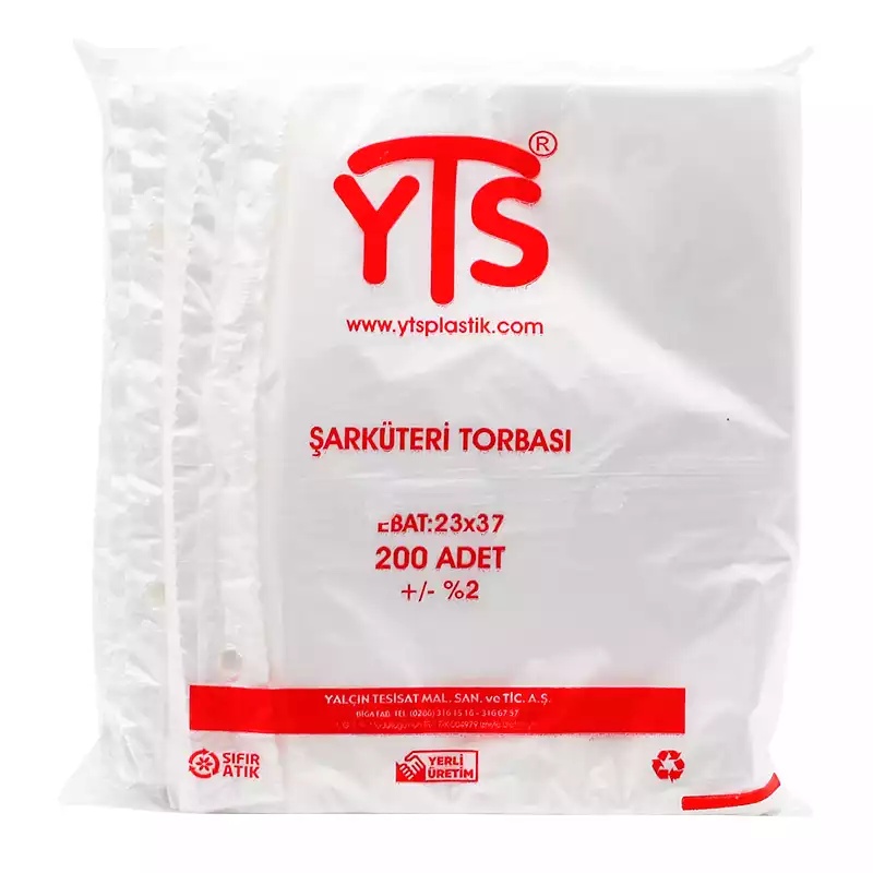 Yts Şarküteri Torbası 2'lik 23x37 200 Adet Şarküteri Poşeti - YTS