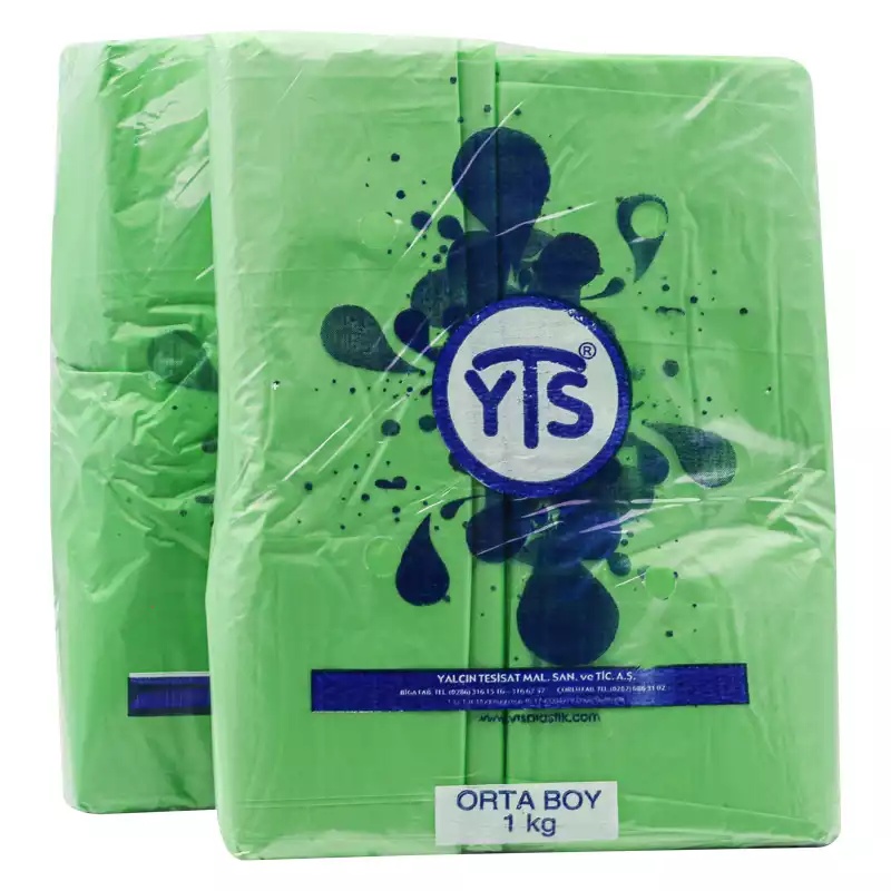 YTS Yeşil Atlet Poşet Orta Boy 27x50 Hışır Poşet - 4